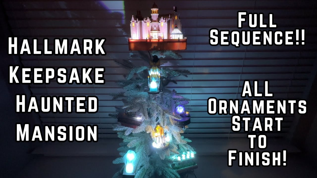 Hallmark Keepsake Disney Haunted Mansion Collection Full Sequence - All 6 Ornaments with Tree Topper