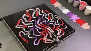 Celebrity Fluid Art! String Pulling 009 CHAINS @ Once  Acrylic Pouring ~ Wigglz Art Beginn Full HD Wealth