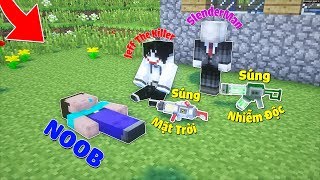 TRẢ THÙ NOOB BẰNG SÚNG NĂNG LƯỢNG MẶT TRỜI VÀ SÚNG NHIỄM ĐỘC TRONG MCPE | Thử Thách SlenderMan