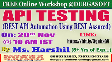 API TESTING (FREE Workshop) Online Training @ DURGASOFT