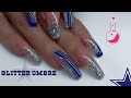 Watch Me Work (with Light Elegance) Glitter Ombre Nails | Throwback Dallas Cowboys Abstract Nail Art