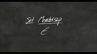 Tutes Online - Set Membership (Set Theory)