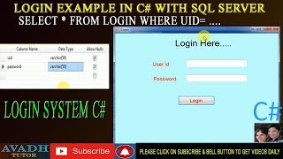 simple login application in c# with sql server || login example in c# with sql server