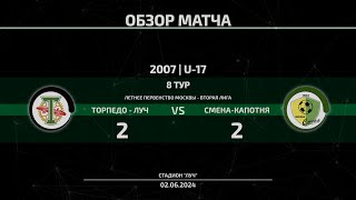 Обзор матча | 2007 | Торпедо-Луч - Смена-Капотня | 02.06.2024 | 8 тур | Вторая лига