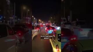 Огромная пробка на ул. Ахунбаева в Бишкеке