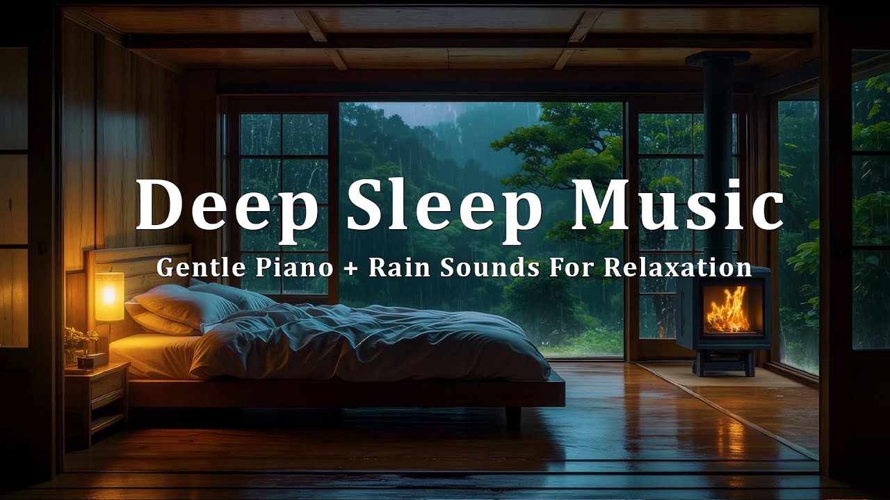 Relaxing Piano Music & Winter Rain Sounds for Sleeping, Soft Piano Therapy and Bedroom Comfort