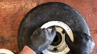 Changing a General Aviation Aircraft Tire - Cleveland Wheel - Piper PA-28 Cherokee Nose Wheel