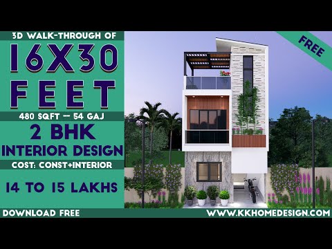 16x30 Feet Small Space House Design || 16*30 House Plan#89