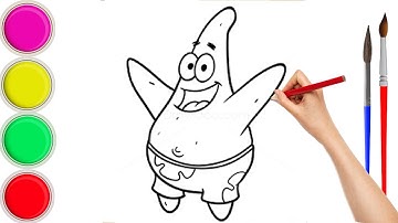 Drawing Patrick Star in SpongeBob using markers step by step esasily