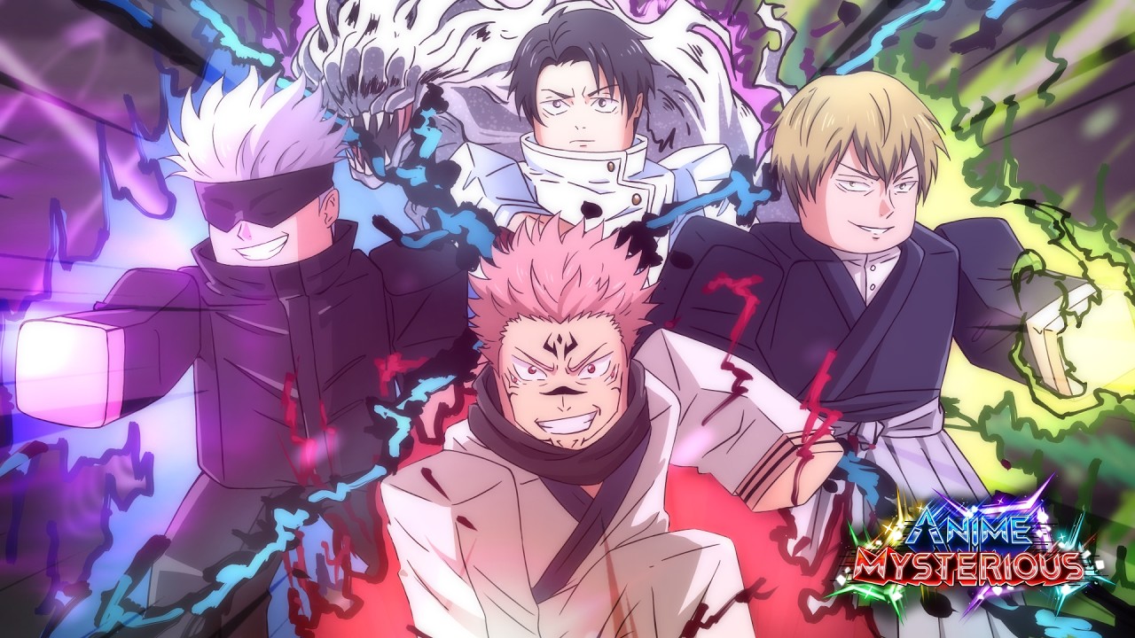 Official trailer still of the ensemble key art and Anime Mysterious logo