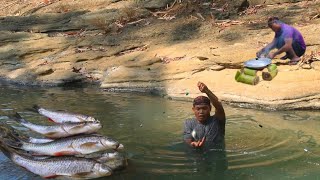 ikan Brek dan Nilem sungai Tenggulun hasil njaring dan Plecing sawi liar