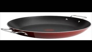 T-Fal Simply Delicioso C10765 Nonstick Dishwasher Safe Hard Enamel Paella Pan Cookware, 14-Inch, Red