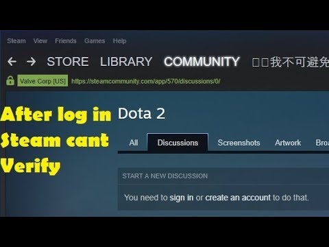 steam wont verify login information