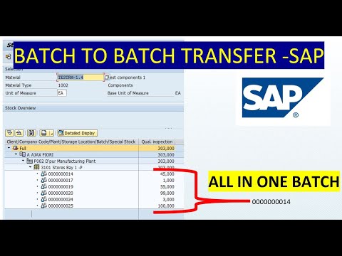 BATCH TO BATCH TRANSFER IN SAP | BATCH TO BATCH TRANSFER OF MATERIAL IN SAP | #SAP #MIGO #Sapest