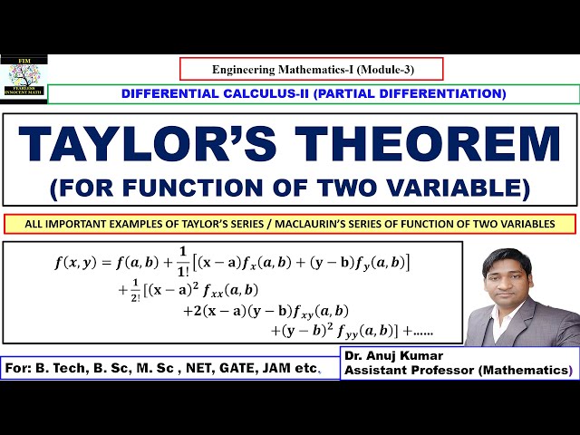 Taylor Theorem for two Variables | Taylor Series Expansion | Taylor Theorem Engineering Mathematics