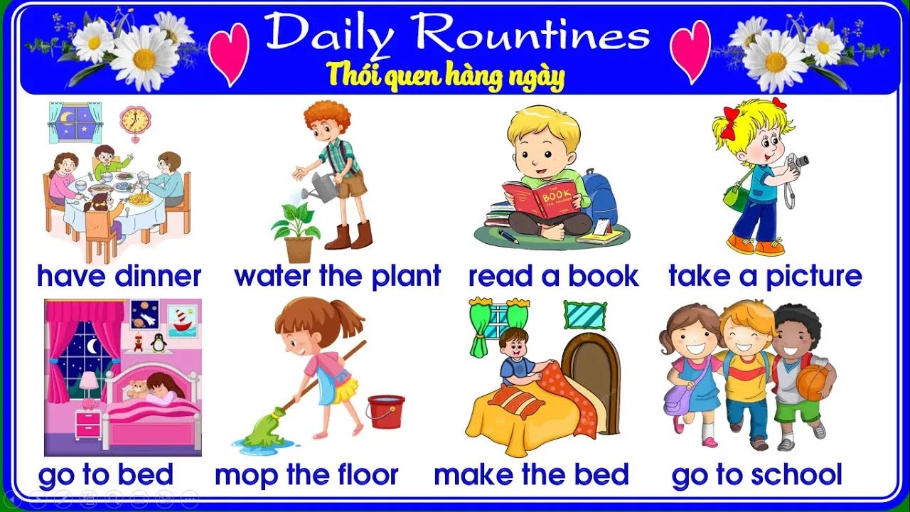 Dạy bé học tiếng anh chủ đề thói quen hàng ngày (phần 2), Tiếng anh cho ...