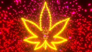 4K Trippy Optical Illusion Mind-Bending Color Changing Cannabis Leaf Rollercoaster