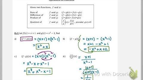 PreCalc - 1.6 Function Operations and Compositions