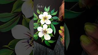  Flower Painting Using A ROUND Brush Technique ?️ #shorts