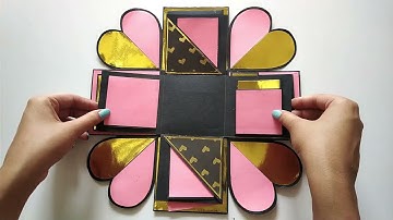 Heart Explosion Box Tutorial | Love card Ideas | Gifts for Valentine Love | Scrapbook Crafts Space