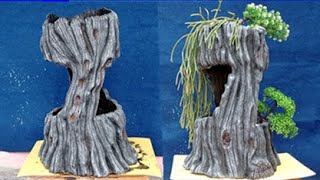 Cara Membuat Vas Bunga Relief Kayu Dari Kain Bekas || DIY craft Cement