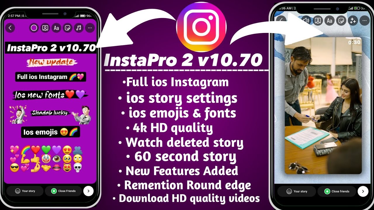Insta pro 2 v10.70 Tutorial 🔥 | ios emojis On Android Instagram Story ...
