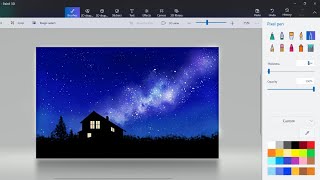 Use Microsoft Paint 3D painting milky way