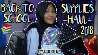 BACK TO SCHOOL SUPPLIES HAUL 2018+DIY HOLOGRAPHIC BOOK || INDONESIA || KL12