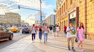 Walking tour  Tverskaya Street   Moscow 4k, Russia   HDR