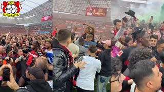 Crazy Scenes As Leverkusen Players & Fans Celebrate First Bundesliga Title In History