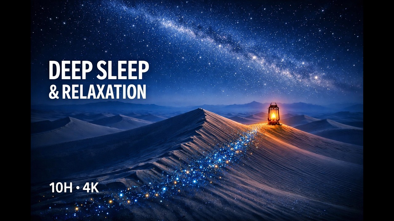 Sleep Music | Moonlit Desert Dunes Under the Milky Way | 10 Hours 🌙 (4K)