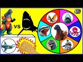 GODZILLA vs SHARKS 🦈 Spinning Wheel Slime Game w/ Collectible Godzilla Figures