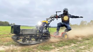 Сделали самодельную мотособаку с мотором от Минска и ураганим по грязи!