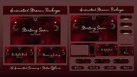 Mystic Night Animated Stream Package : For Twitch Overlay, Kick, Facecam, Alerts, Vtuber Overlays