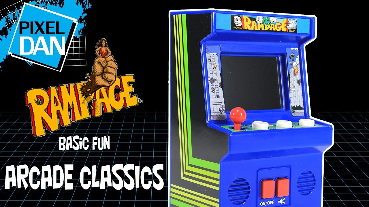 Rampage Arcade Classics Mini Cabinet Handheld Video Game From