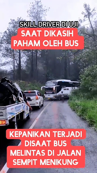 skill sopir bus di uji saat melewati jalan sempit #shorts #automobile #sopirlintas #bus #driver