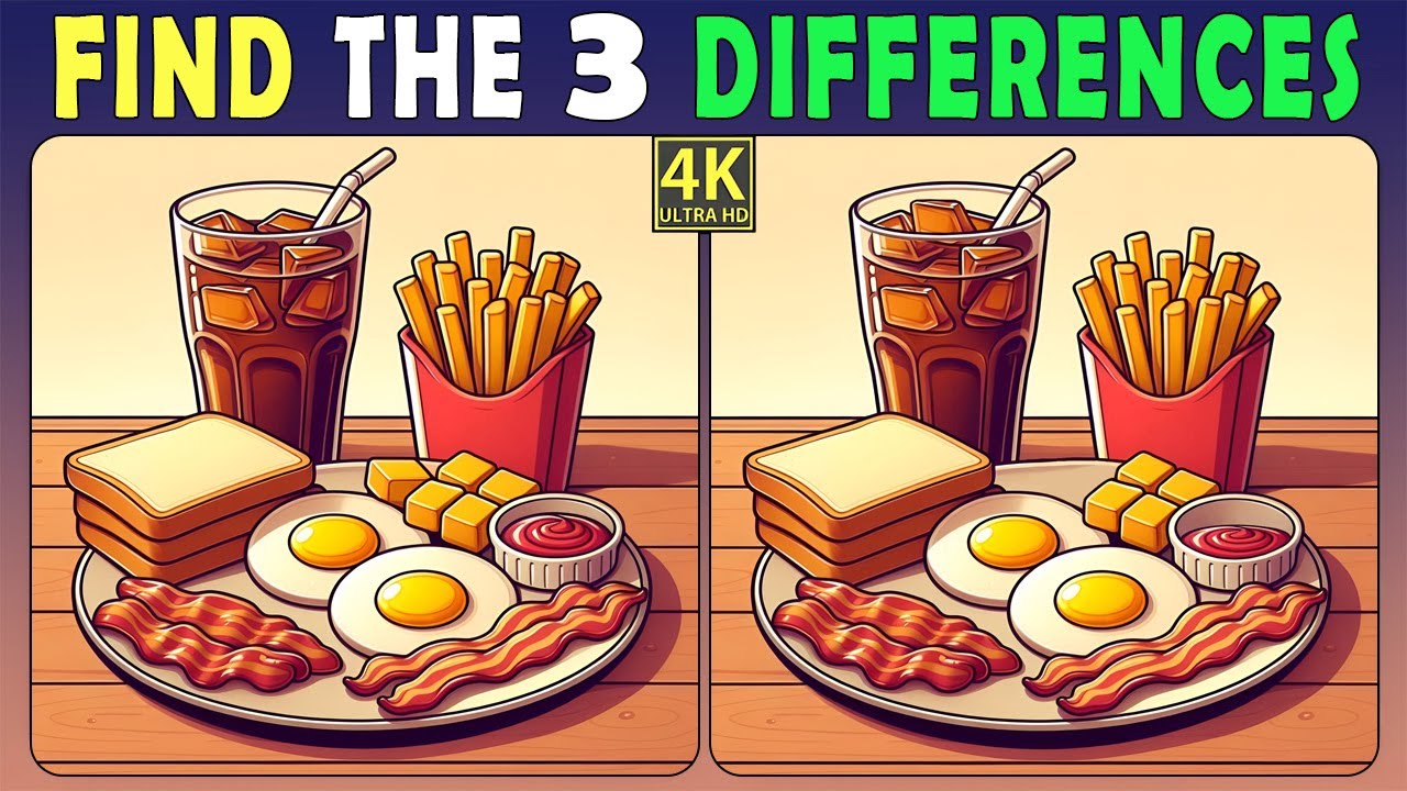3 Different Find the 3 Differences | Brain Boosting Puzzles 《A Little Hard》 - YouTube
