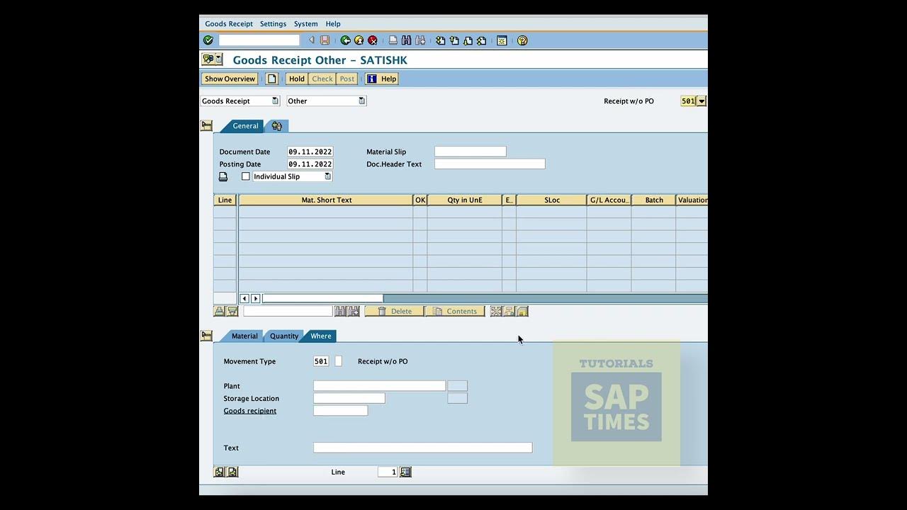 Goods receipt without purchase order gr without po sap materials