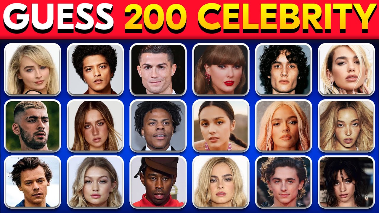 Guess The Celebrity in 3 Seconds - 200 Most Famous People 2026