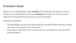 Evaluation goals and prototyping plan