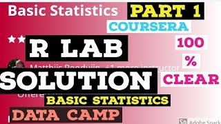 Basic statistics R lab Solution of Data camp || Coursera : Basic Statistics R lab solution 2020