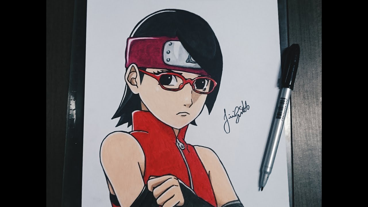 Para Colorir Sarada Anime Imprimir Grátis