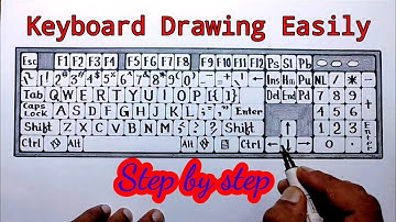 Easy Computer keyboard drawing/How to draw keyboard