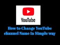 How to change channel name on youtube | #youtube #techSamurai