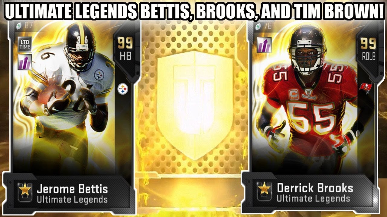 ULTIMATE LEGENDS JEROME BETTIS, TIM BROWN, AND DERRICK BROOKS! | MADDEN 19 ULTIMATE TEAM