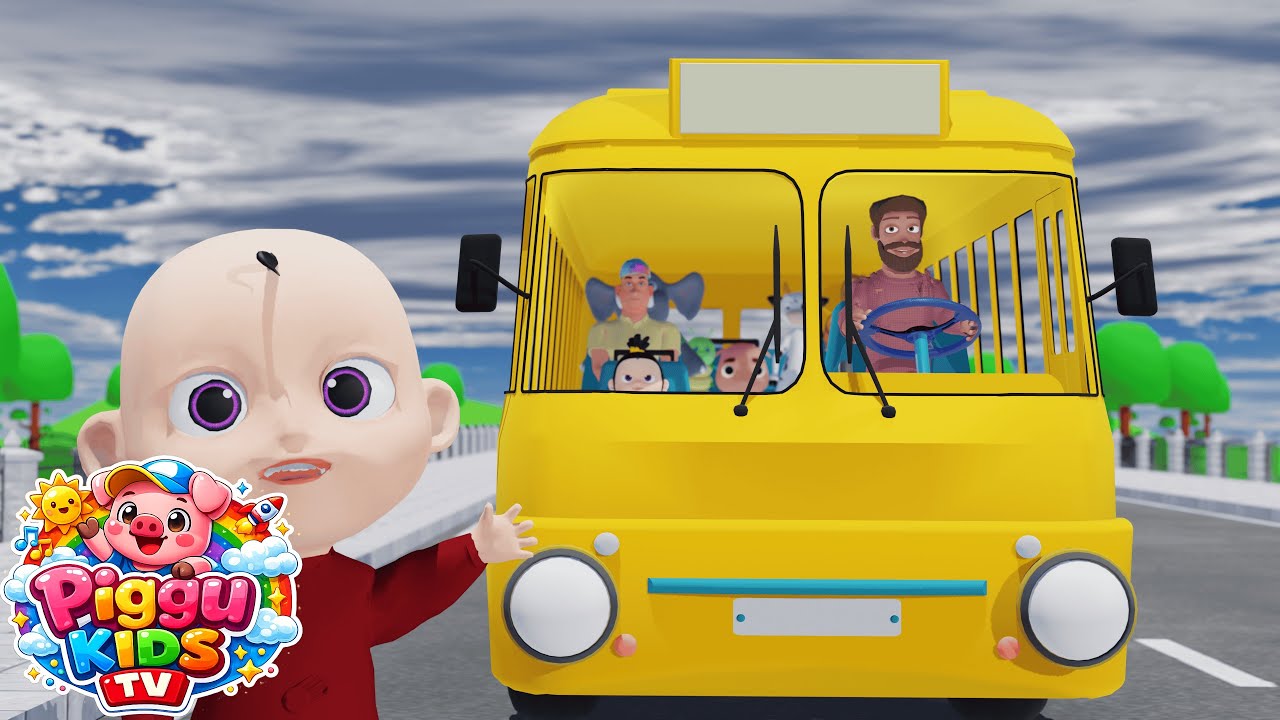 Wheels on the Bus | Nursery rhymes and kids song | @PigguKidsTv - YouTube