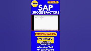 SAP Successfactors Compensation Training 23 9th Oct 2024#sapsuccessfactorstraining   #saptrainings