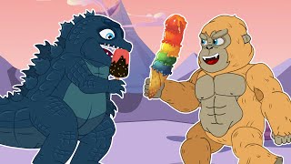 POOR BABY GODZILLA vs KONG LIFE : GODZILLA Play to Football | Godzilla Animation Cartoon