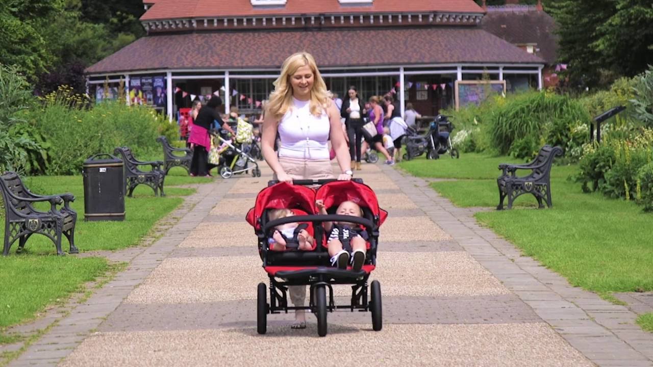 out and about double buggy newborn