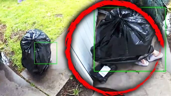 Alleged Porch Pirate Wears Garbage Bag To Steal From House